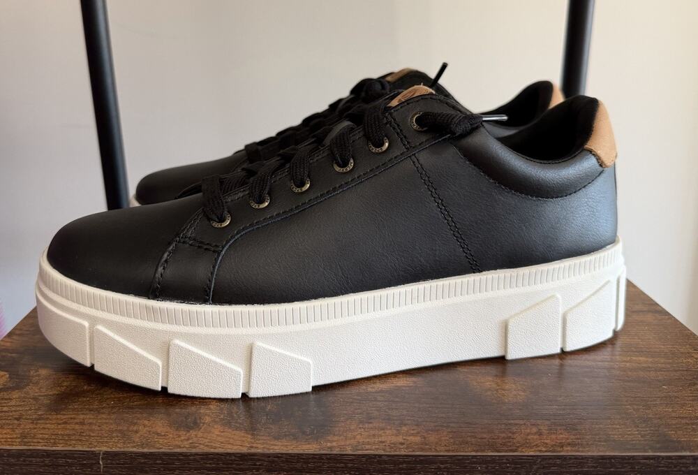Sperry Size 10 Black Women’s Platform Sneakers Padded collar Chunky Sole #84
